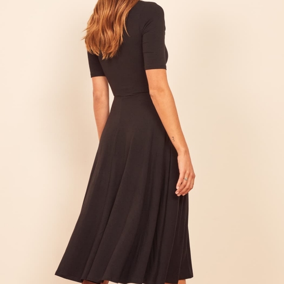 Reformation Lilian Black Midi Dress - Picture 2 of 6